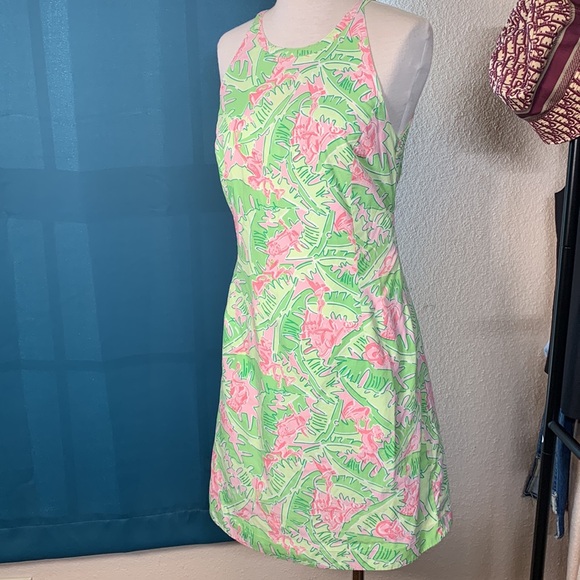 LILLY PULITZER Vintage Musical Monkey Print A line halter neck midi dress - Picture 4 of 7